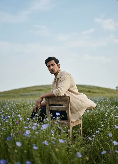 Linen clothing worn in nature